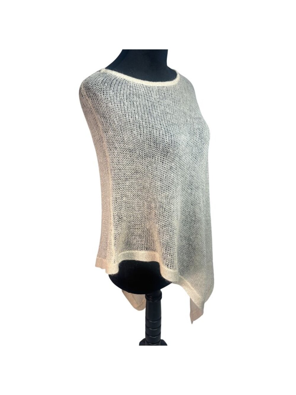 Hampshire Studios, Cream Colored Mohair Poncho, One Size 90's Boho